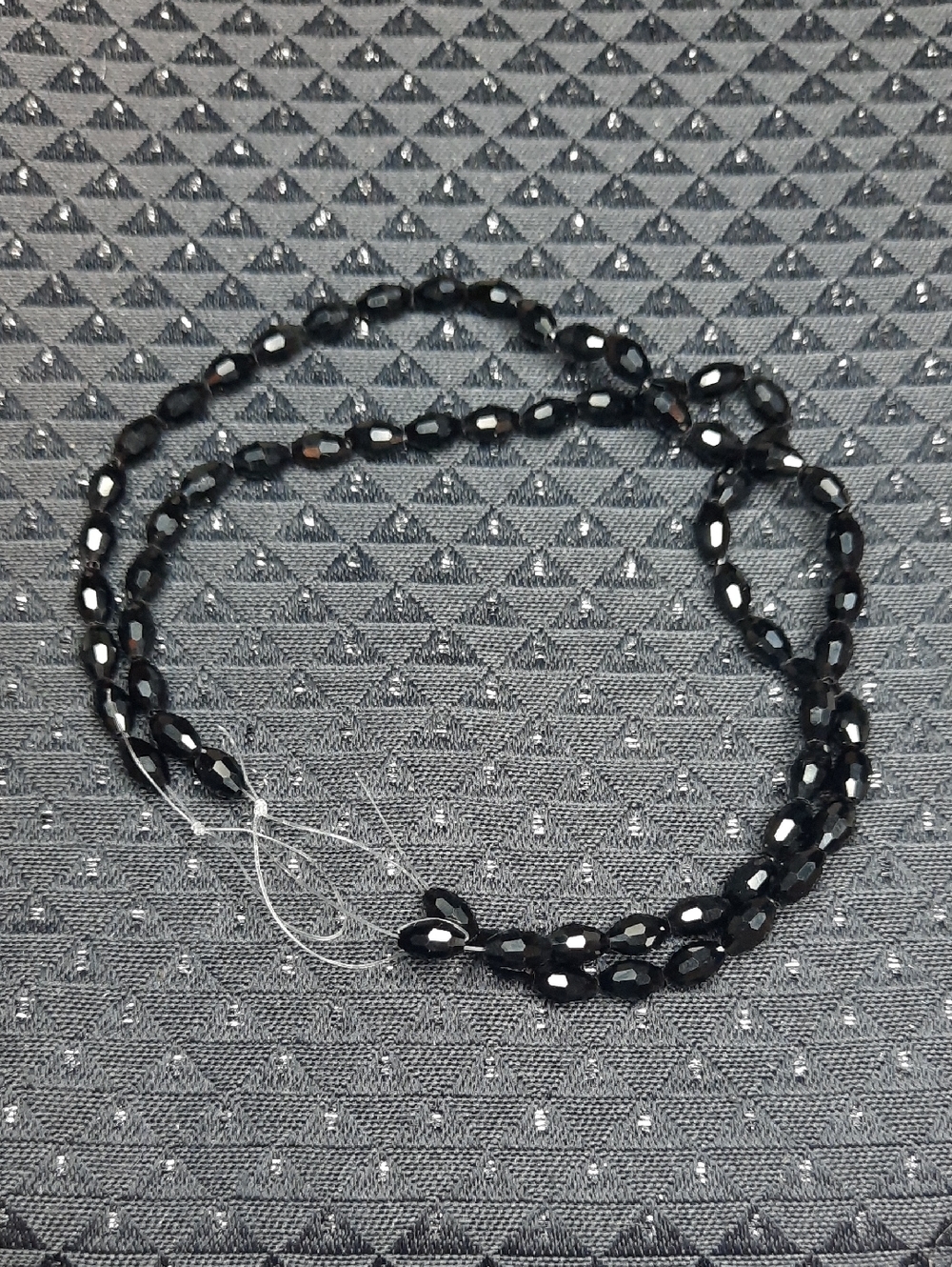 Faceted Black Glass Oval Beads – 4x6mm (2-8Inch Strands) #6